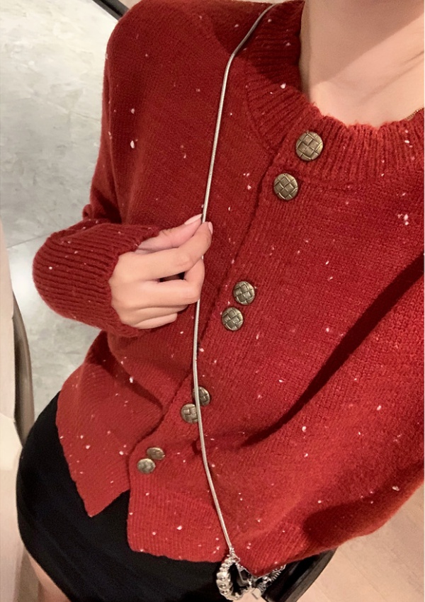 Retro autumn coat long sleeve polka dot tops