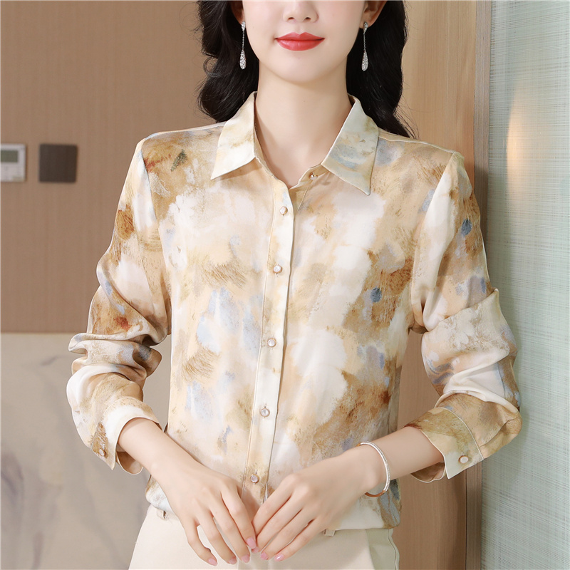 Real silk silk shirt fashion autumn tops for women