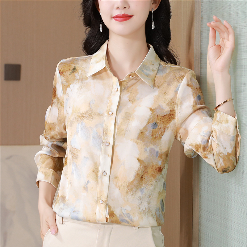 Real silk silk shirt fashion autumn tops for women