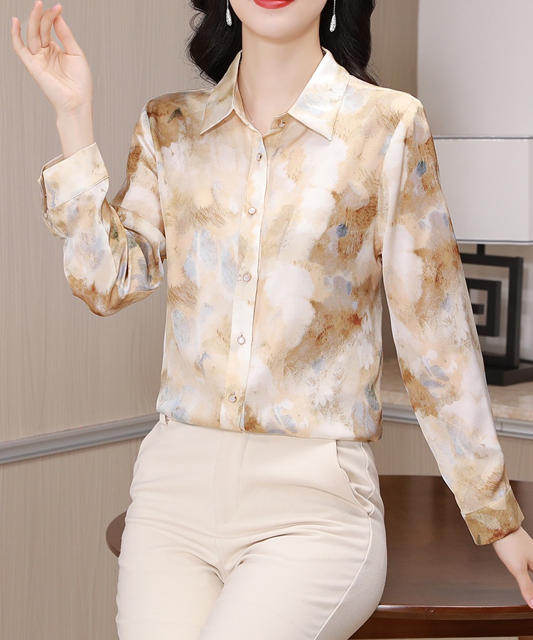 Real silk silk shirt fashion autumn tops for women