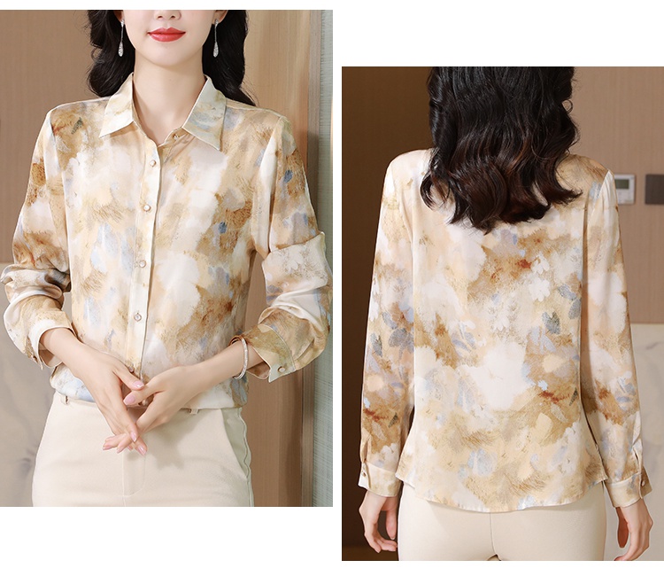 Real silk silk shirt fashion autumn tops for women