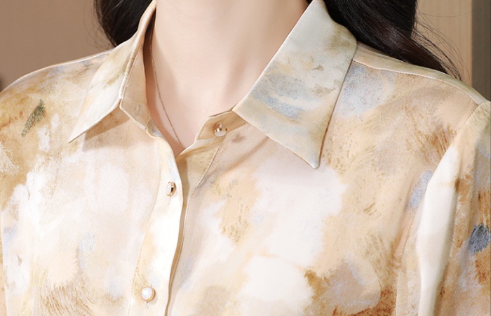 Real silk silk shirt fashion autumn tops for women