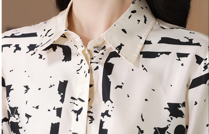 Letters commuting real silk shirt for women