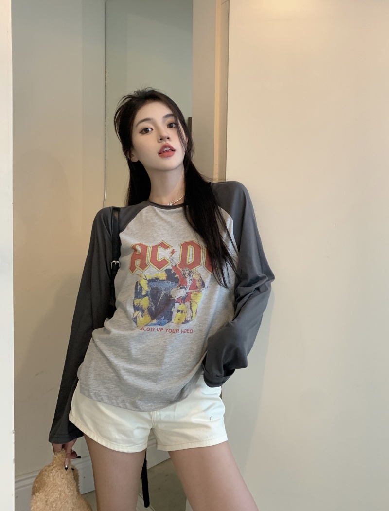 Mixed colors letters sun shirt thin T-shirt