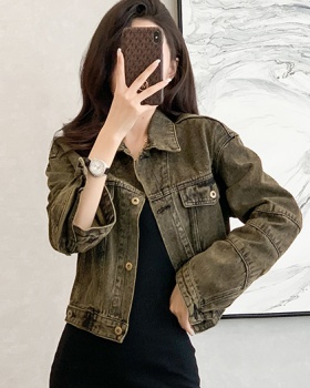 Casual long sleeve spring and autumn denim retro coat