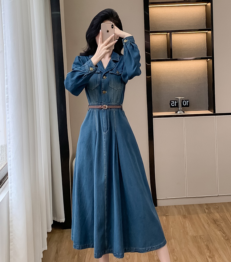 Spring and autumn business suit long sleeve long dress