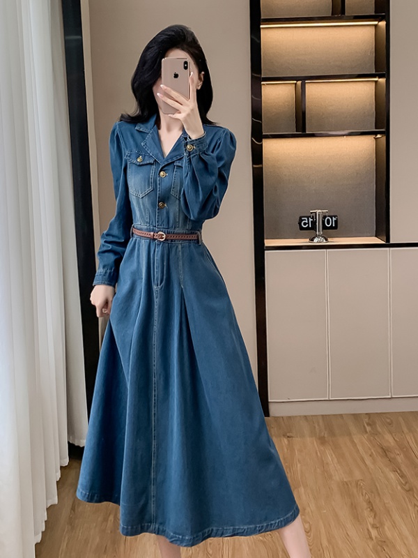 Spring and autumn business suit long sleeve long dress