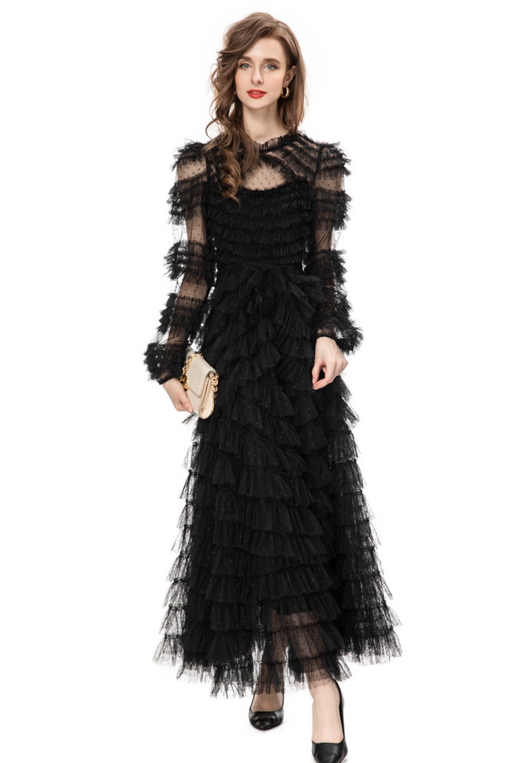 Elegant European style long dress lady dress for women