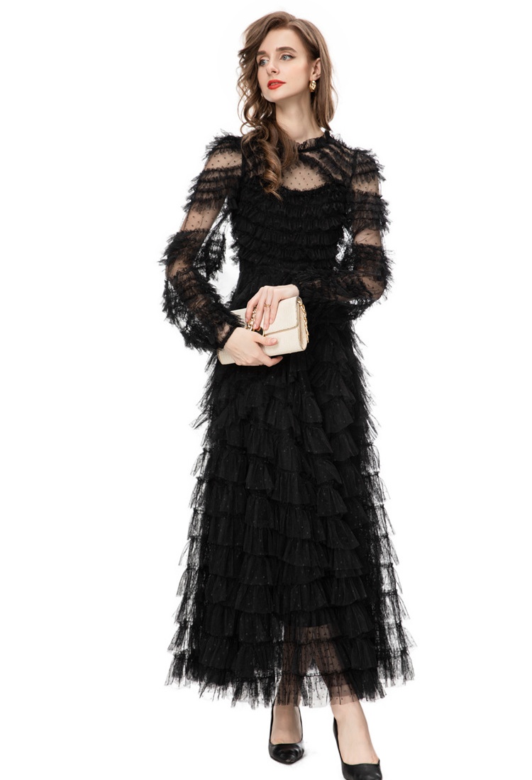 Elegant European style long dress lady dress for women