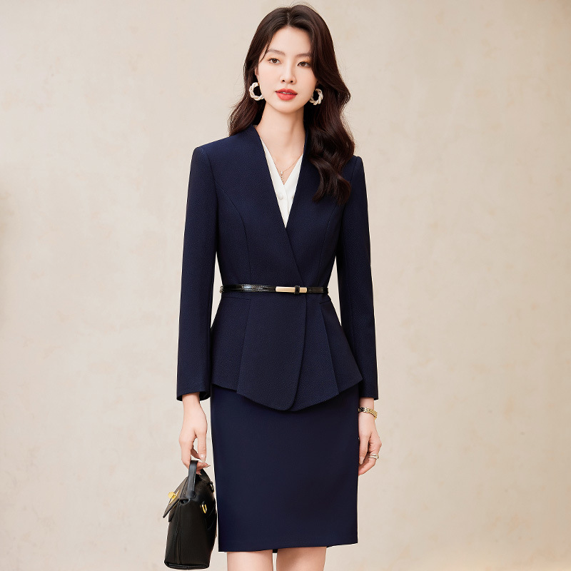 Profession overalls coat Korean style skirt 2pcs set for women