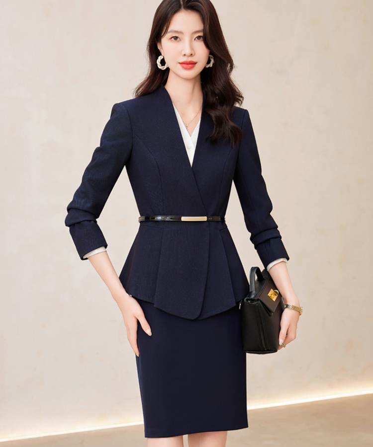 Profession overalls coat Korean style skirt 2pcs set for women