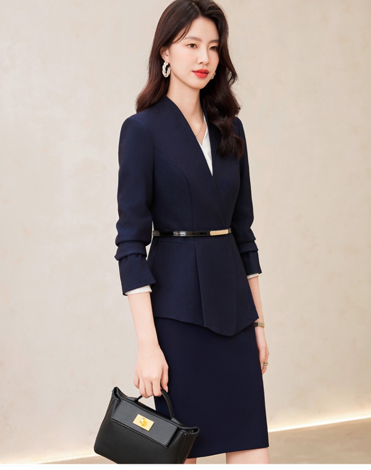 Profession overalls coat Korean style skirt 2pcs set for women