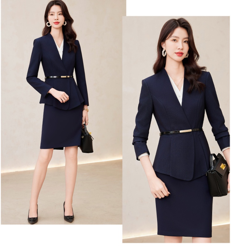 Profession overalls coat Korean style skirt 2pcs set for women