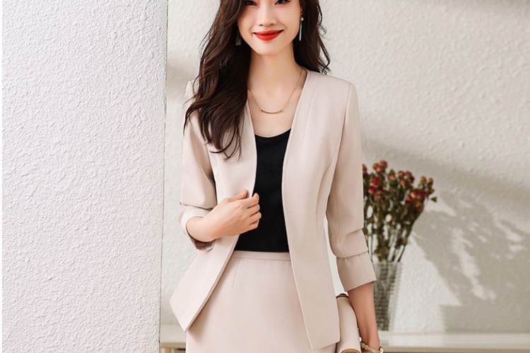 Long sleeve profession business suit overalls skirt a set