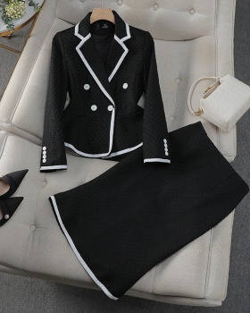 Long sleeve skirt overalls coat a set for women