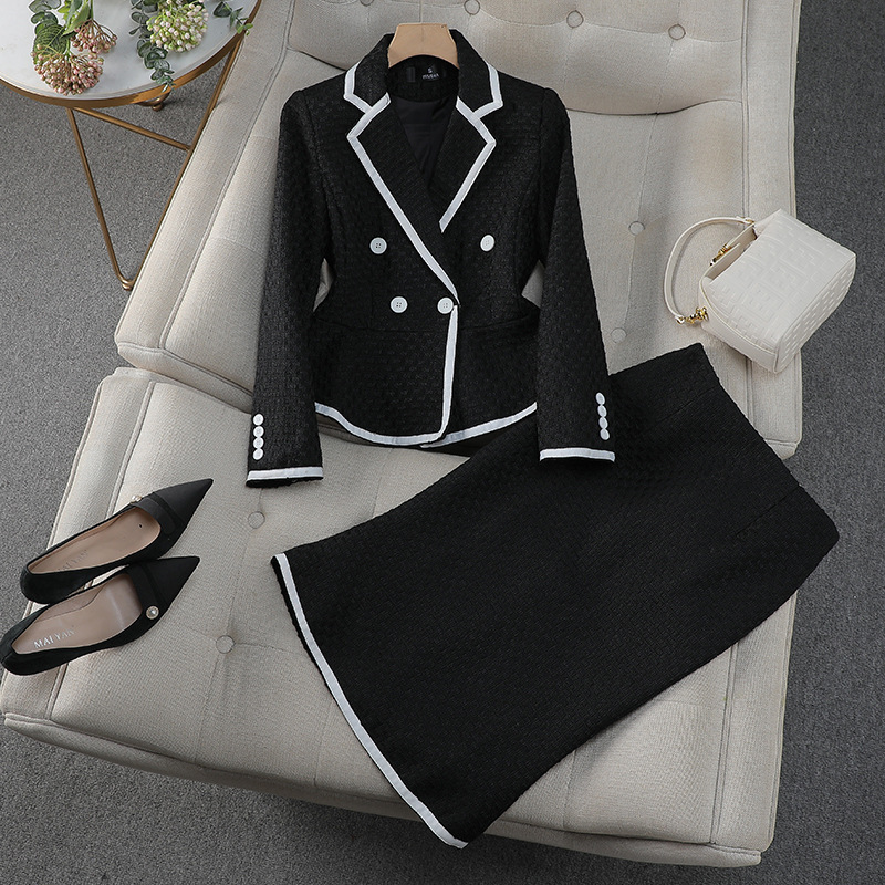 Long sleeve skirt overalls coat a set for women