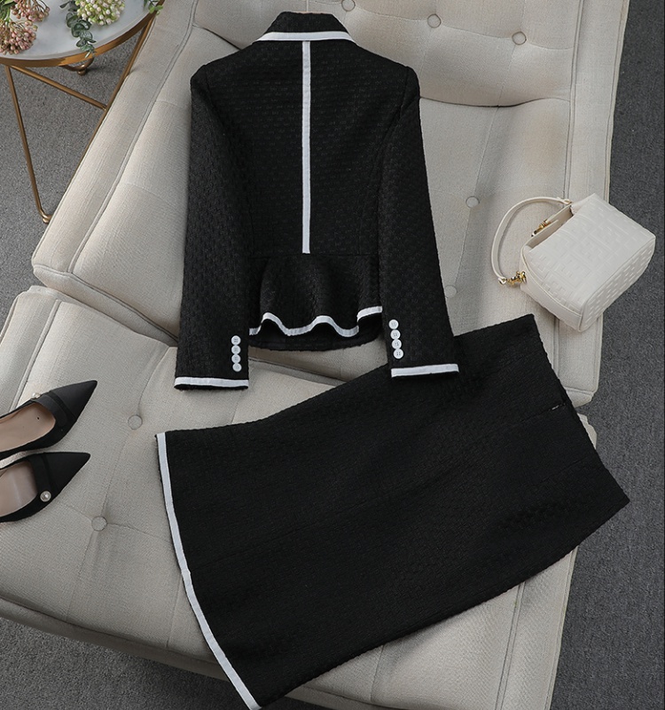 Long sleeve skirt overalls coat a set for women