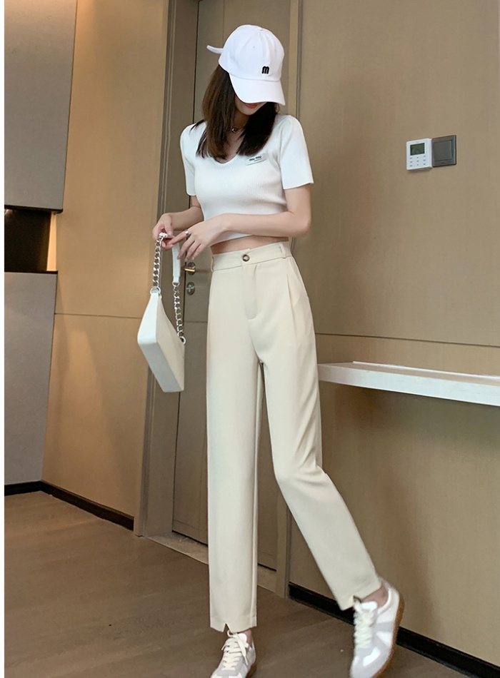 Spring and autumn feet large yard pants autumn straight suit pants