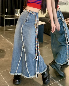 Large yard slim skirt unique denim skirt for women