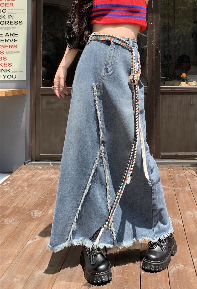 Large yard slim skirt unique denim skirt for women