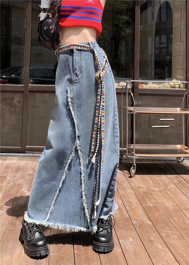 Large yard slim skirt unique denim skirt for women