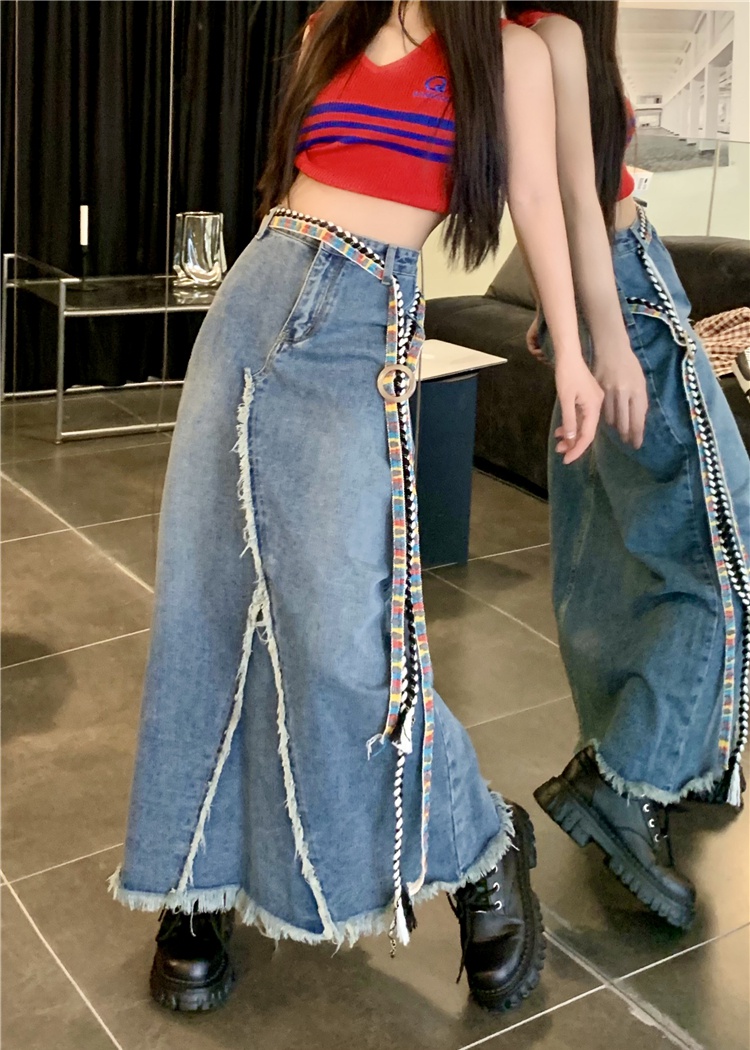 Large yard slim skirt unique denim skirt for women