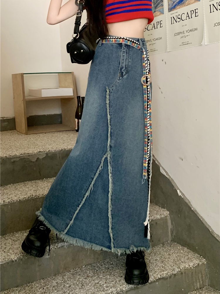 Large yard slim skirt unique denim skirt for women