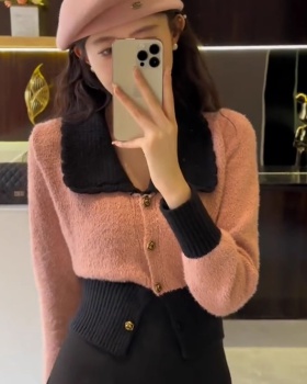 Knitted temperament sweater short cardigan for women