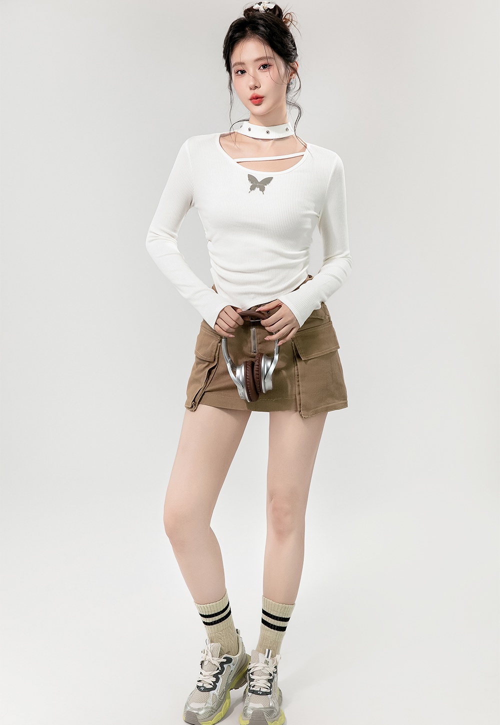 France style hollow bottoming shirt slim sweater