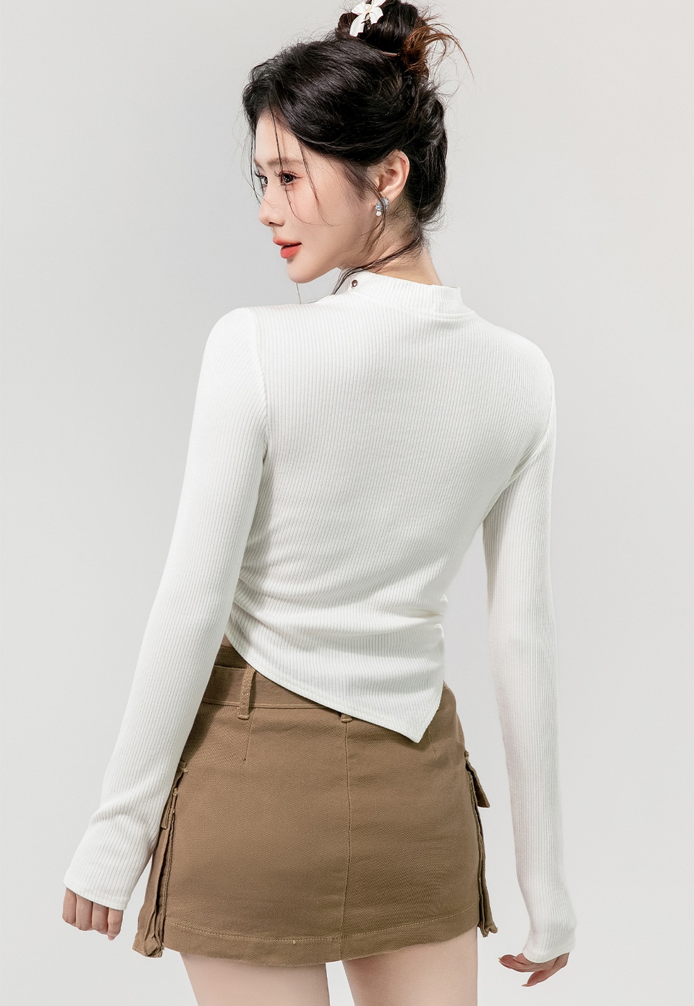 France style hollow bottoming shirt slim sweater