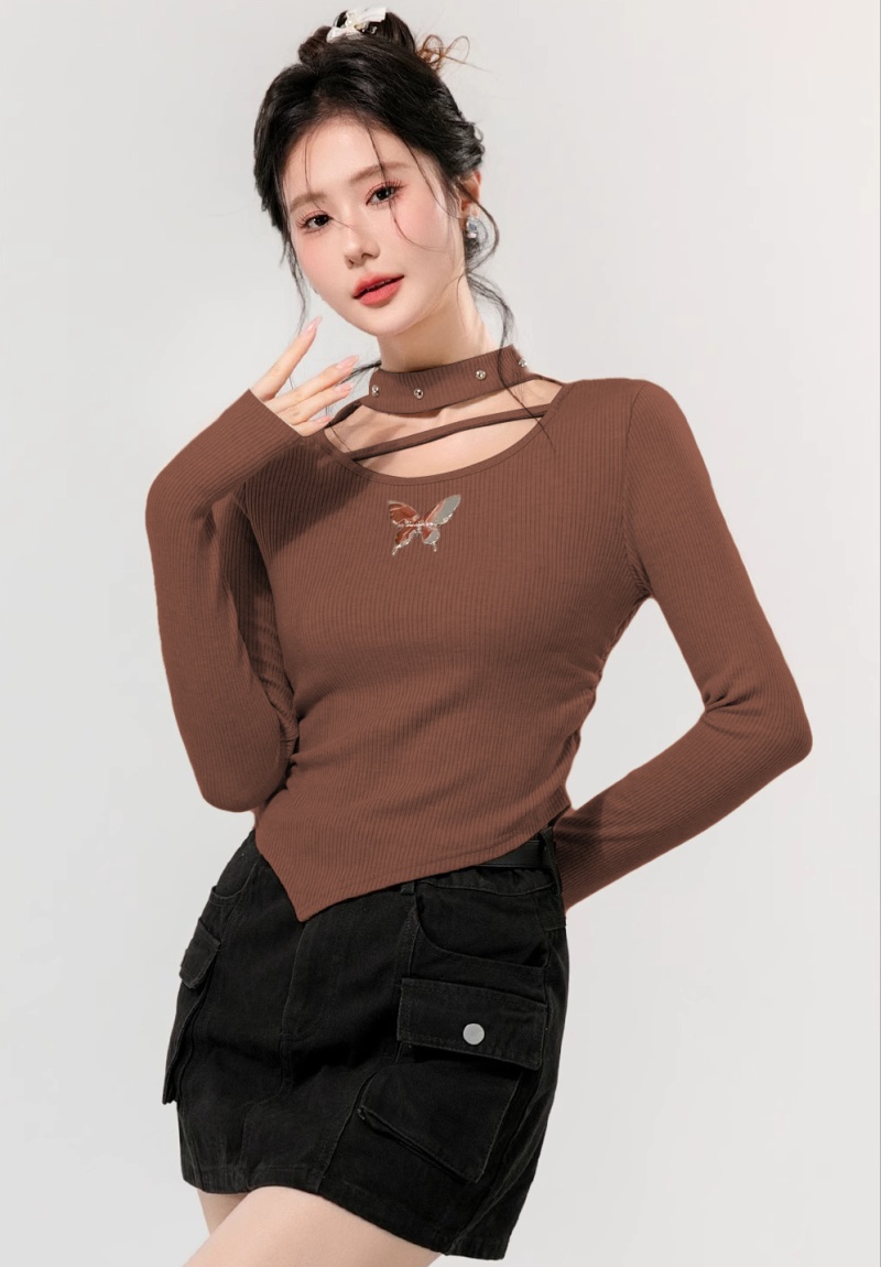 France style hollow bottoming shirt slim sweater