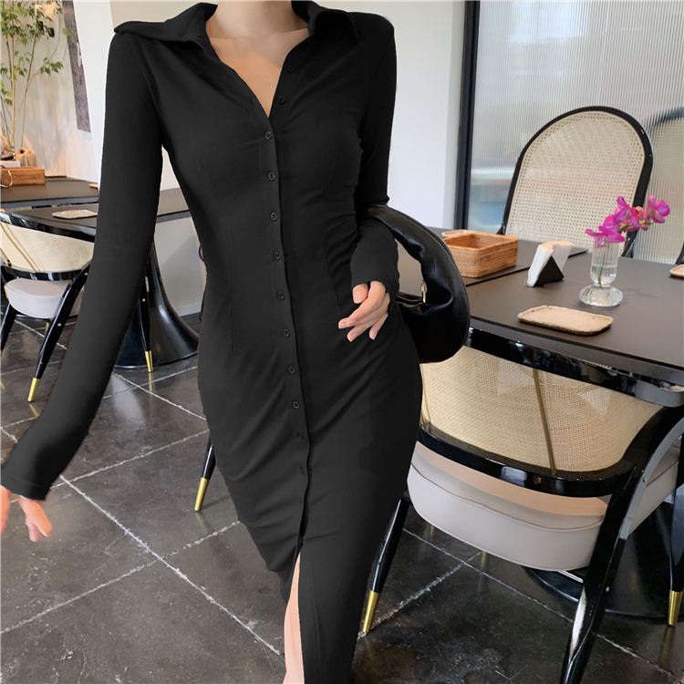 Sexy Casual tight long sleeve knitted American style dress