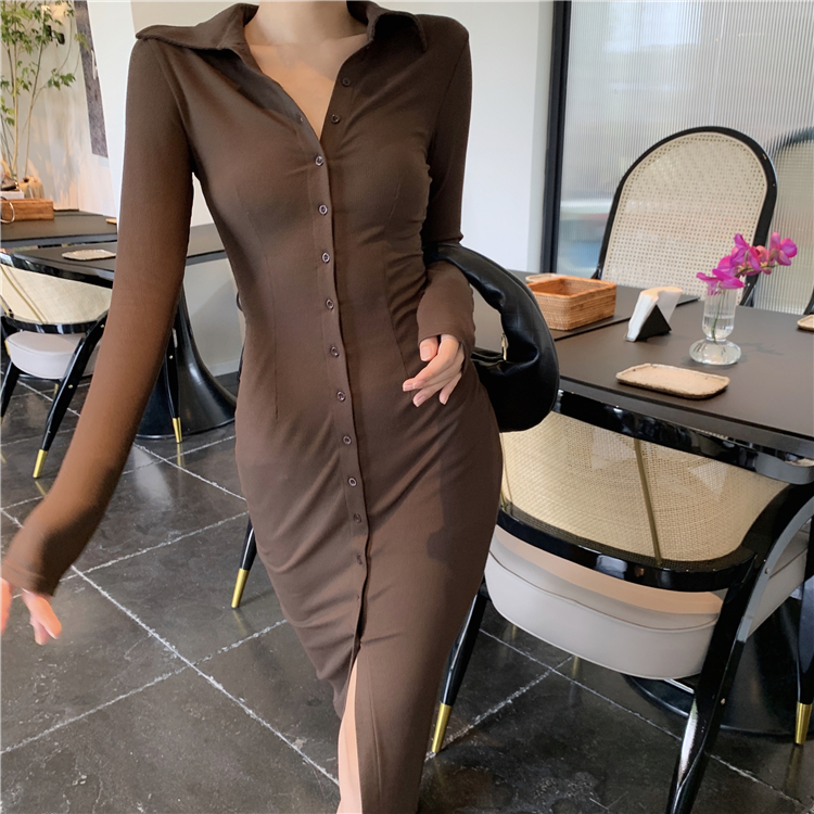 Sexy Casual tight long sleeve knitted American style dress