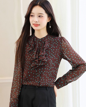 Chiffon autumn shirt show young small shirt for women