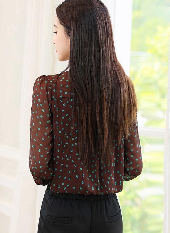 Chiffon autumn shirt show young small shirt for women