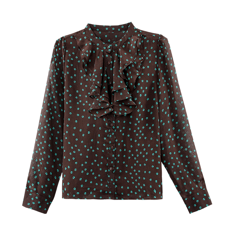 Chiffon autumn shirt show young small shirt for women