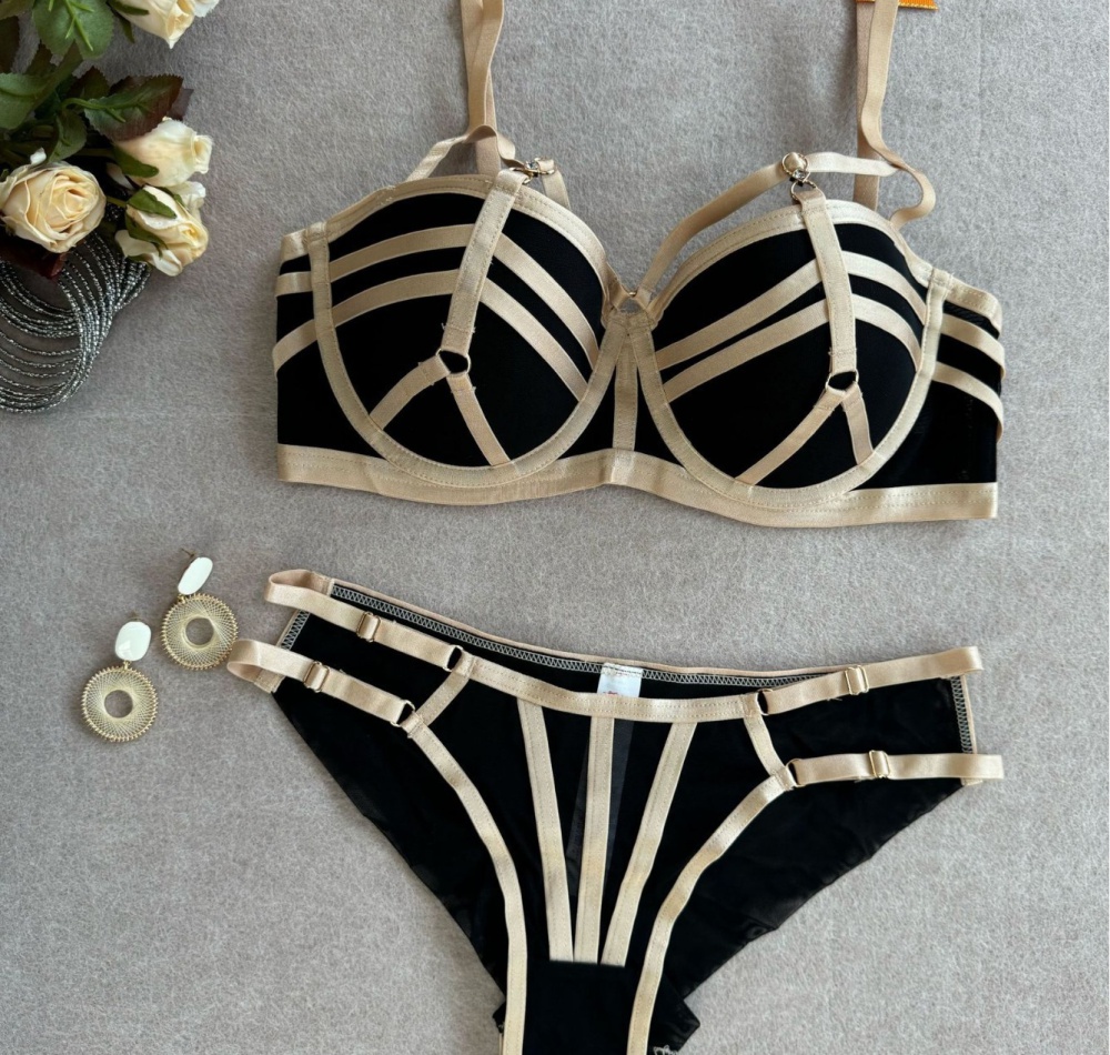 European style Bra gather underwear a set for women