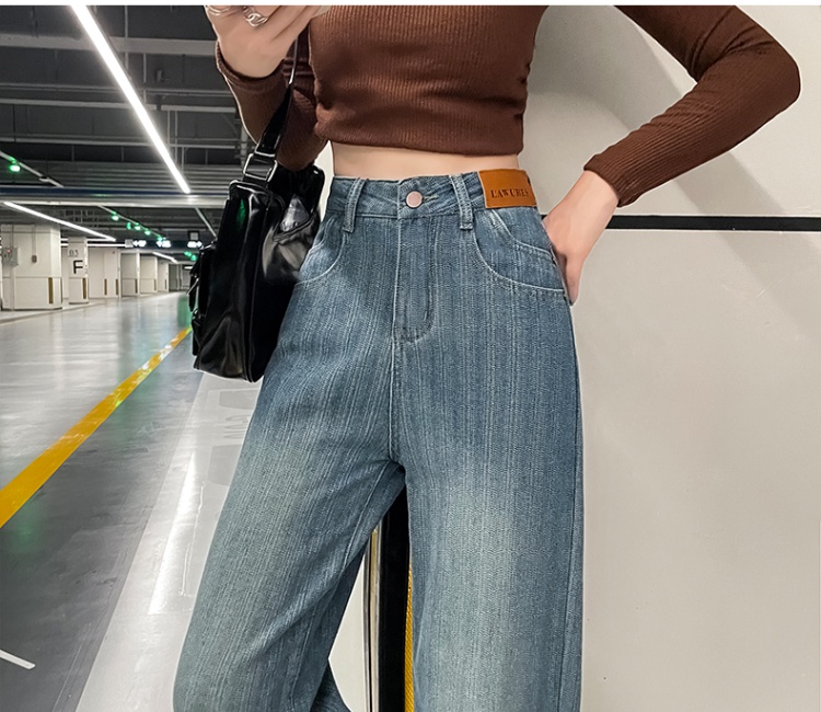 Loose retro pants autumn and winter jeans for women