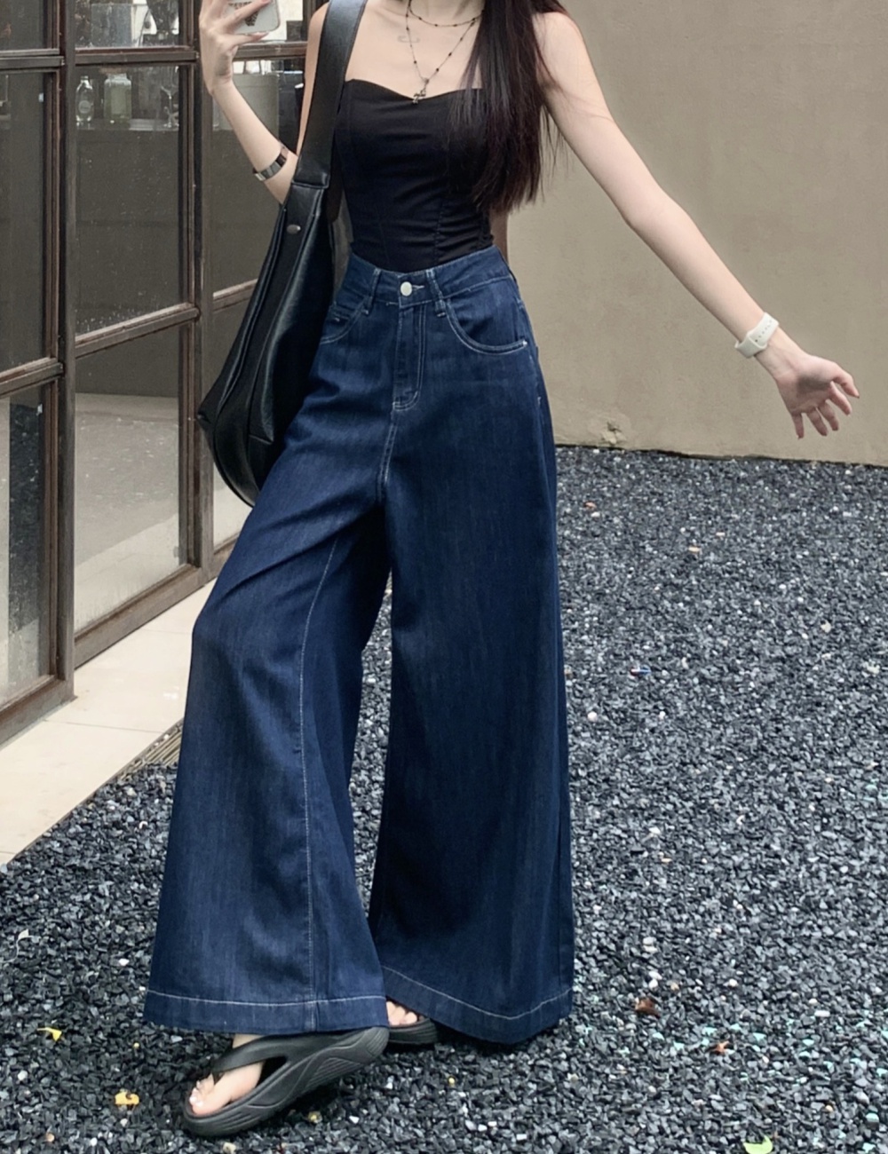 Spring and autumn straight pants jeans for women