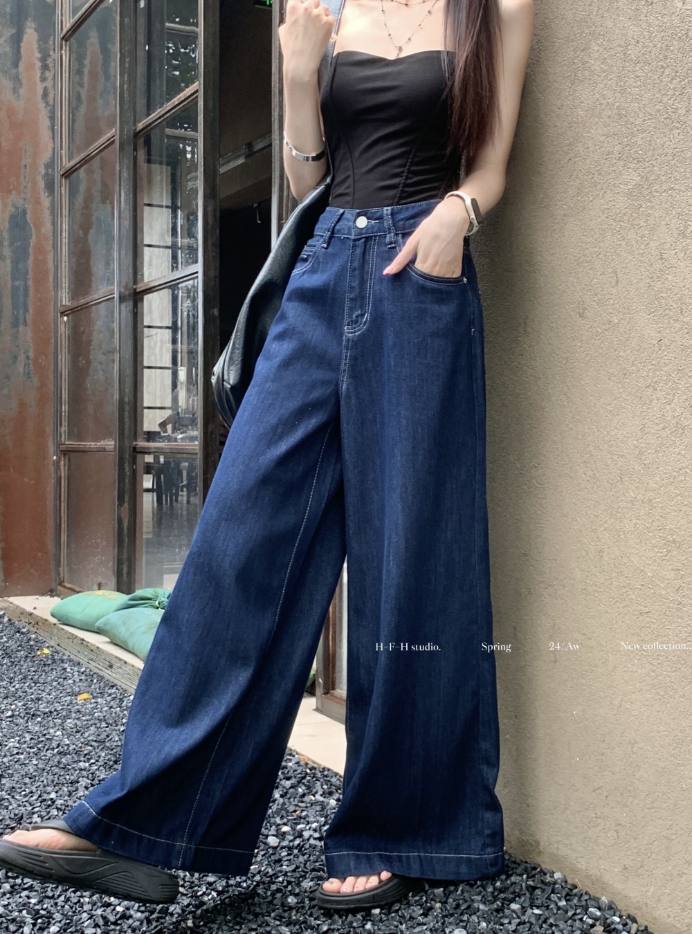 Spring and autumn straight pants jeans for women