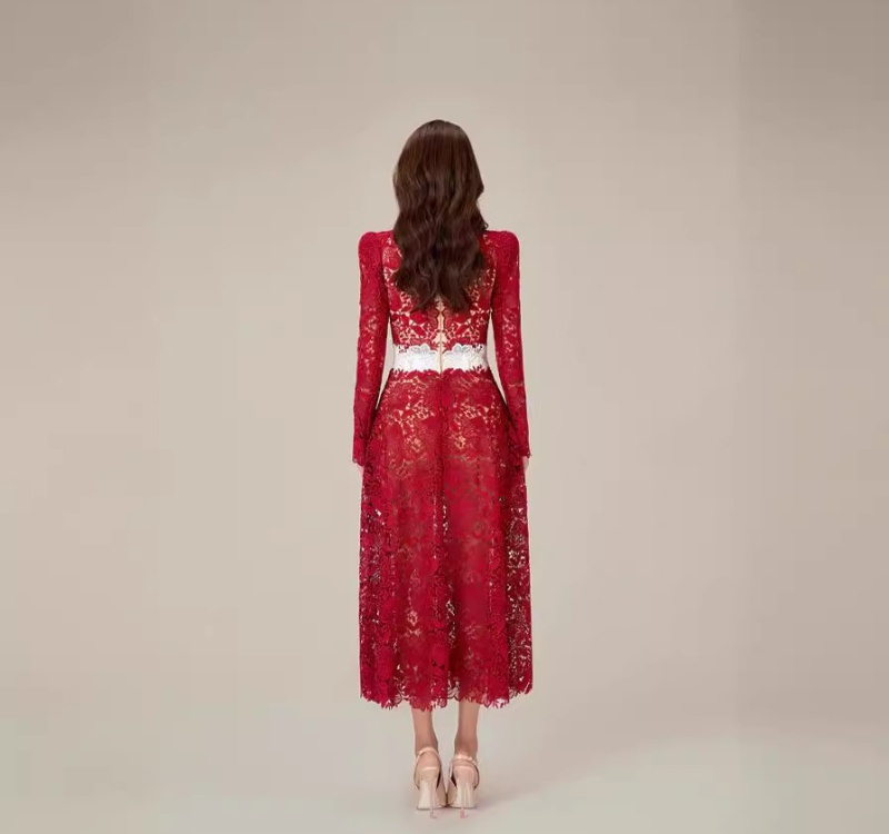 Long sleeve embroidery dress