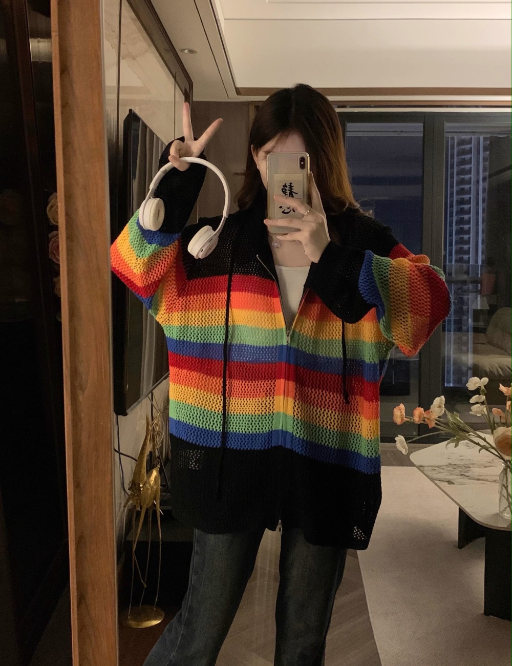 Casual American style colors retro sweater