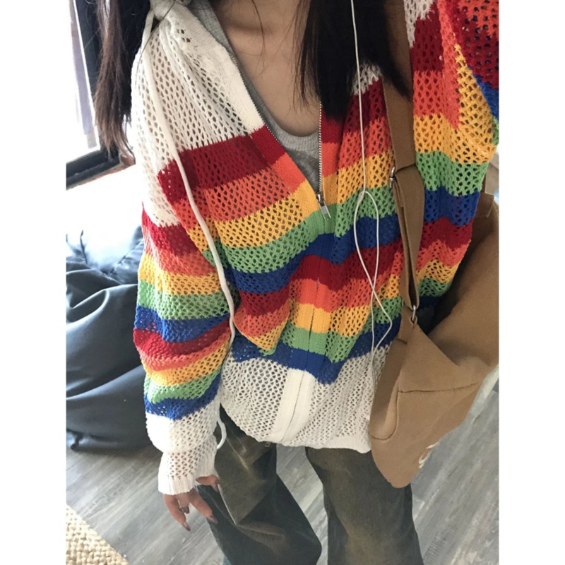 Casual American style colors retro sweater