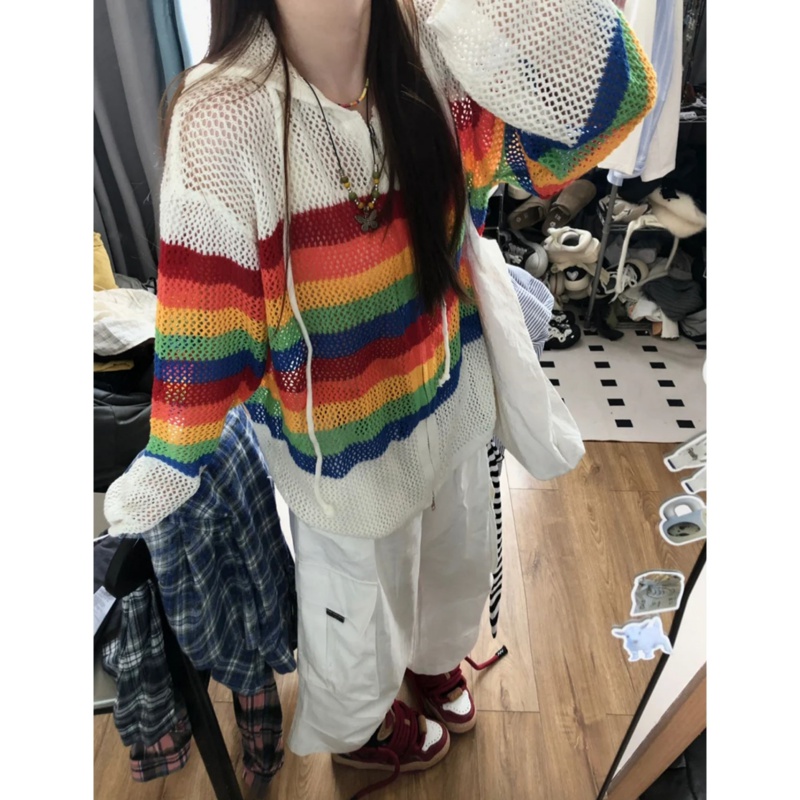 Casual American style colors retro sweater