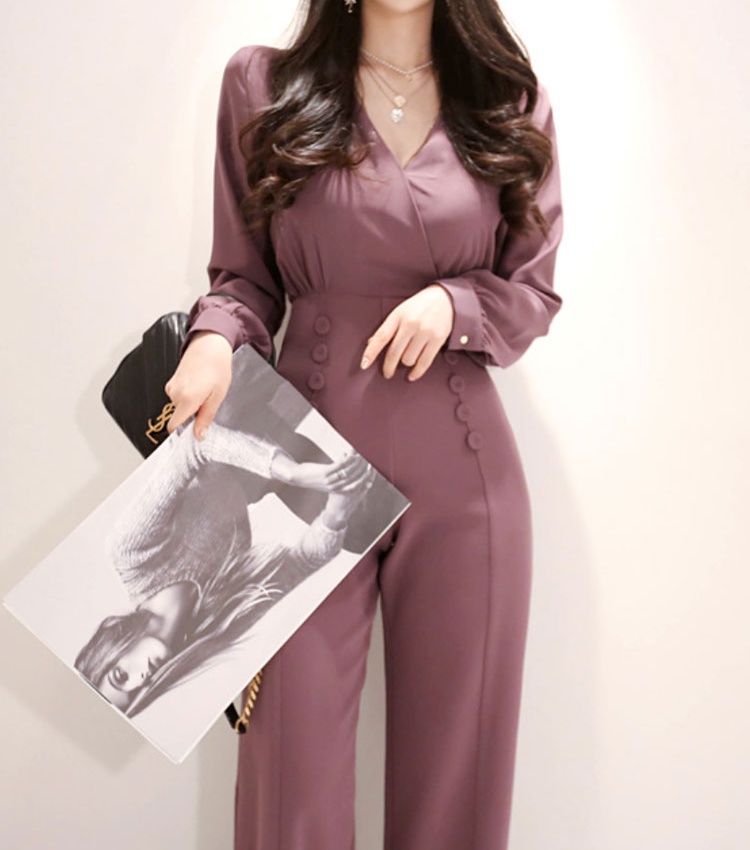 High waist wide leg jumpsuit a set for women