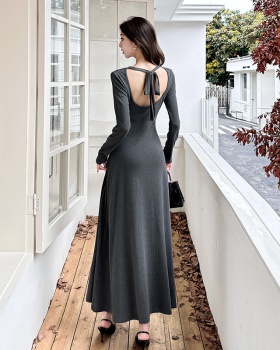 Frenum halter long dress Hepburn style dress for women