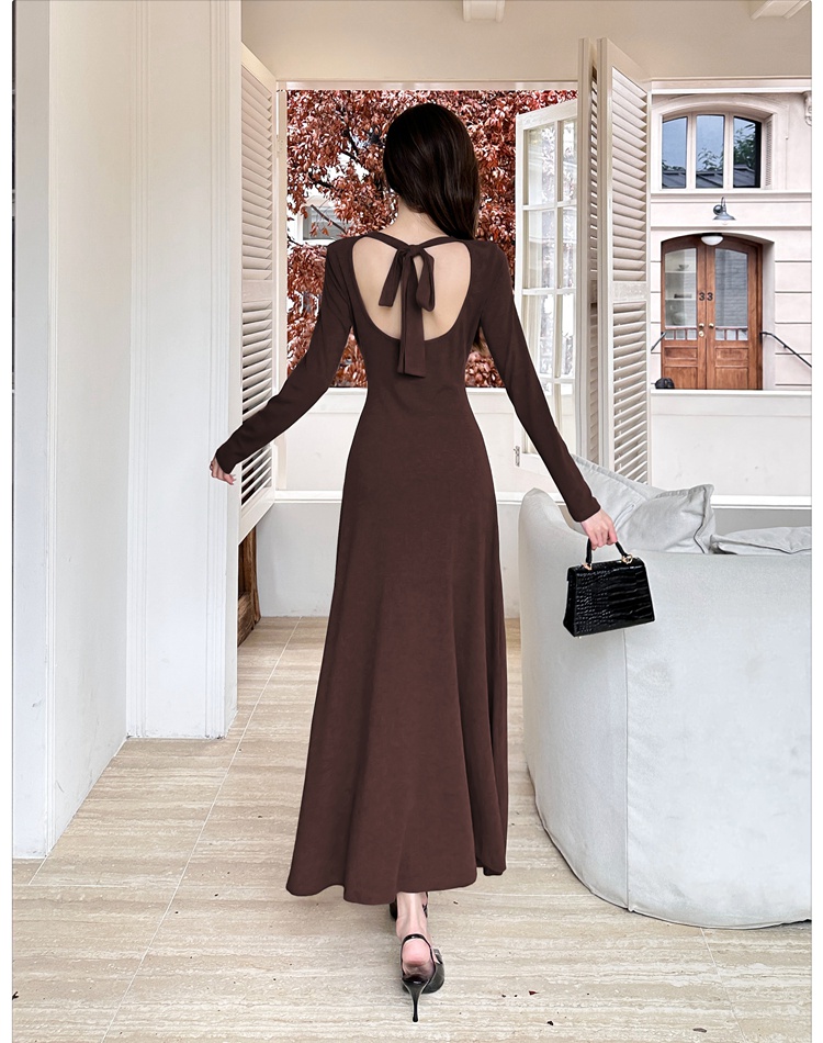 Frenum halter long dress Hepburn style dress for women