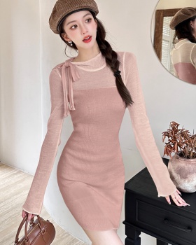 Autumn and winter package hip knitted dress