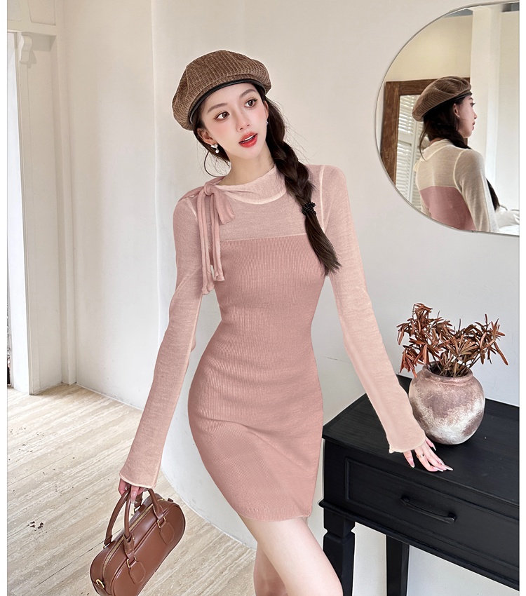 Autumn and winter package hip knitted dress