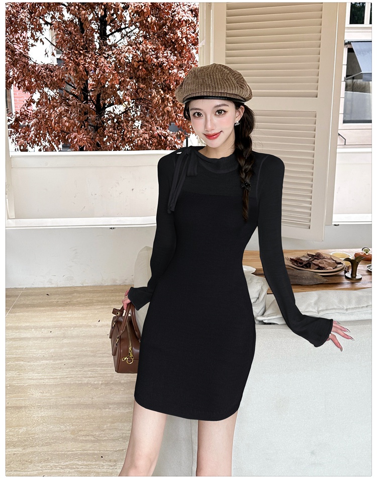 Autumn and winter package hip knitted dress